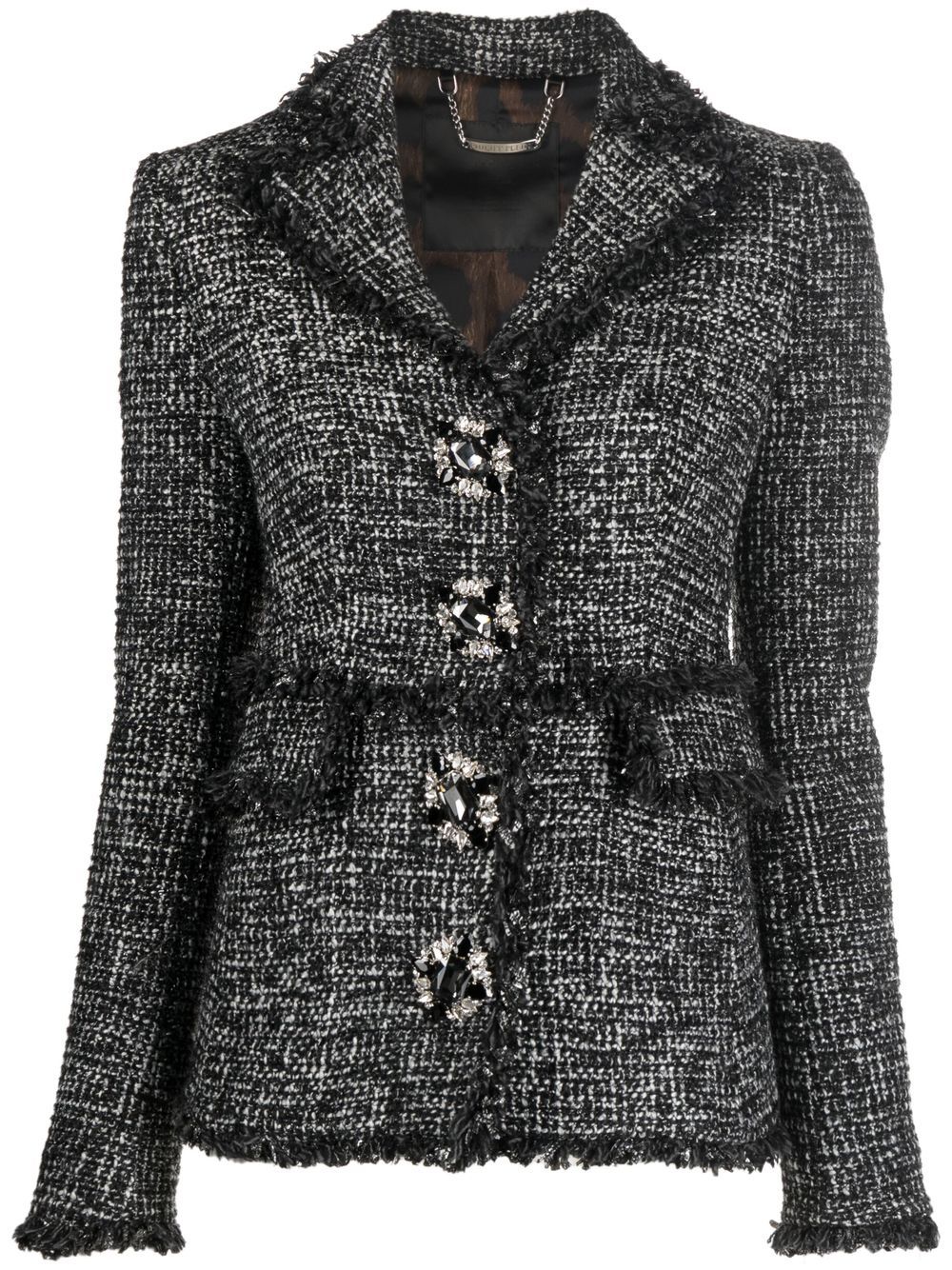 Philipp Plein Tweed-Blazer mit Gürtel - Schwarz von Philipp Plein