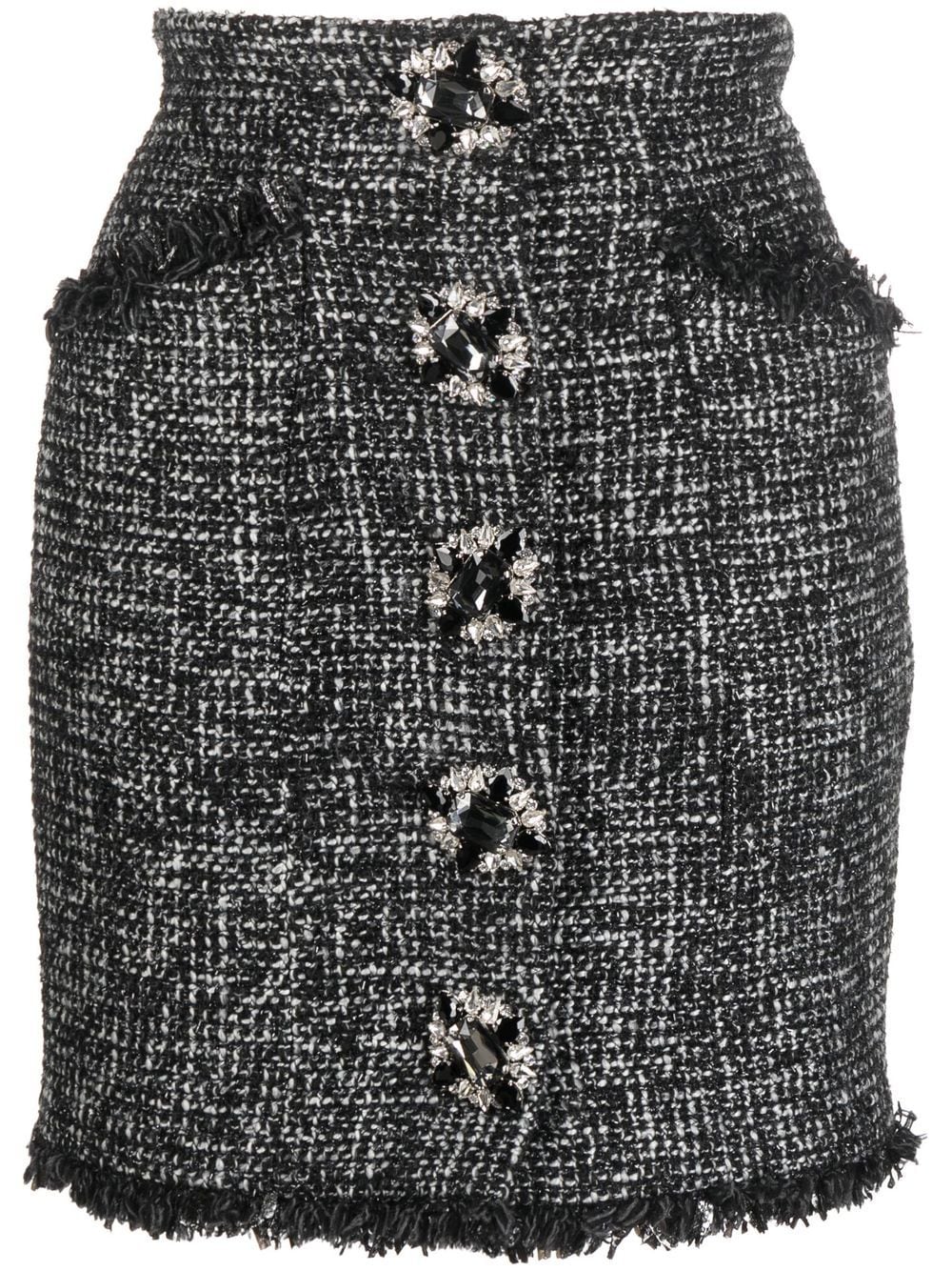 Philipp Plein Tweed-Rock mit Knöpfen - Schwarz von Philipp Plein