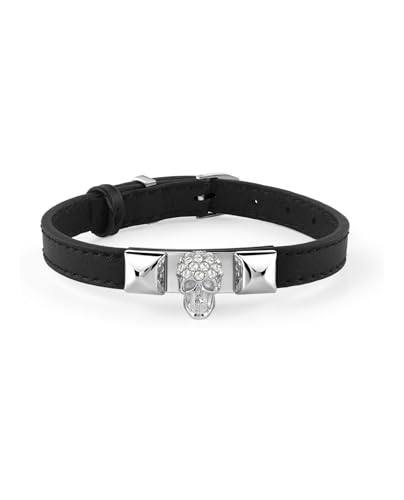 Philipp Plein Unisex Armband Leder Edelstahl silber PLEIN ENIGMA PJOEA01BU von Philipp Plein