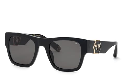 Philipp Plein Unisex SPP042M Sunglasses, Shiny Black, 54 von Philipp Plein