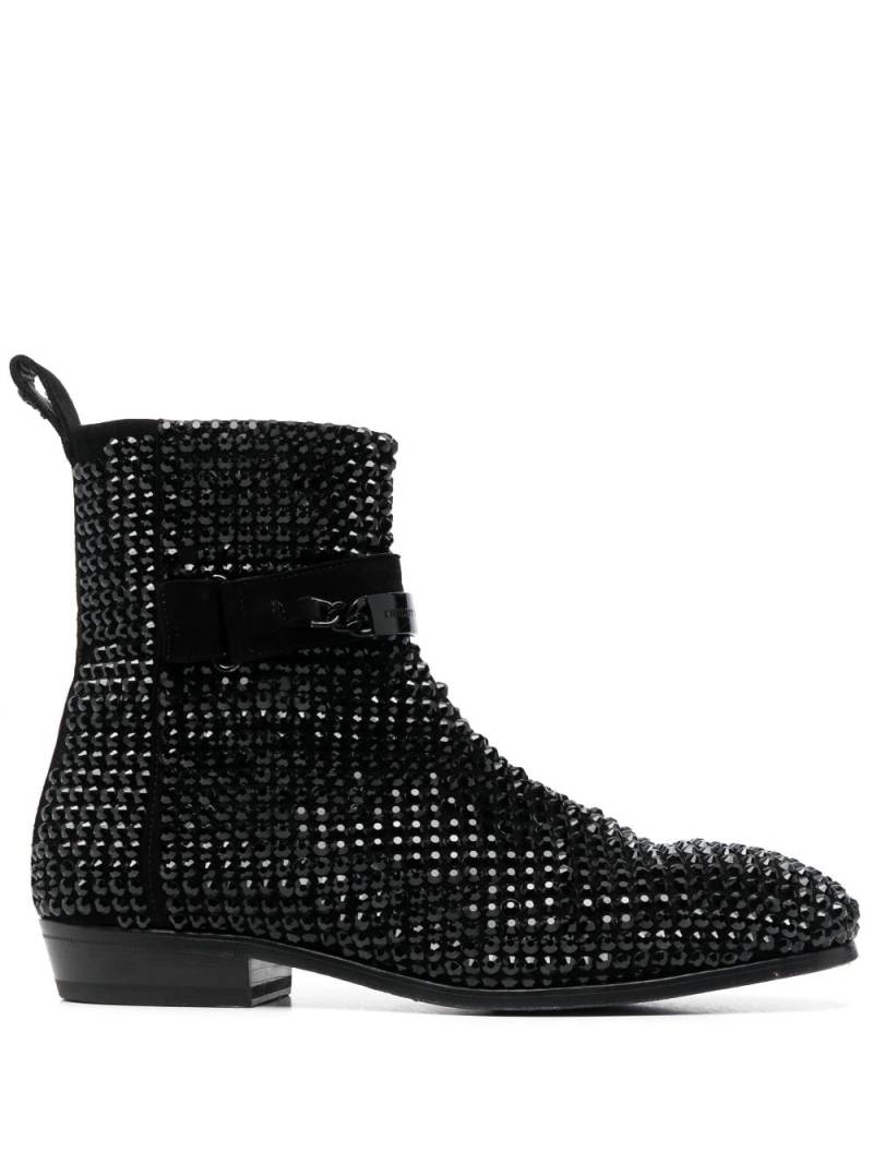 Philipp Plein Wildlederstiefel mit Kristallen - Schwarz von Philipp Plein