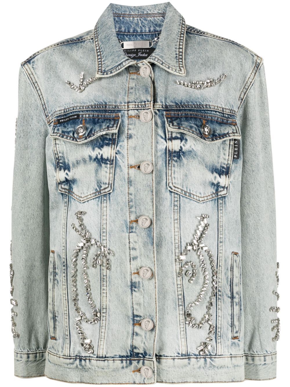 Philipp Plein Jeansjacke mit Kristallen - Blau von Philipp Plein