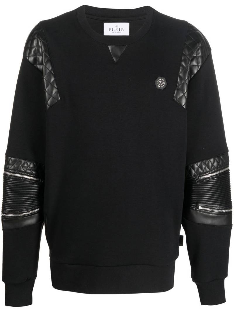 Philipp Plein Sweatshirt mit gesteppten Einsätzen - Schwarz von Philipp Plein