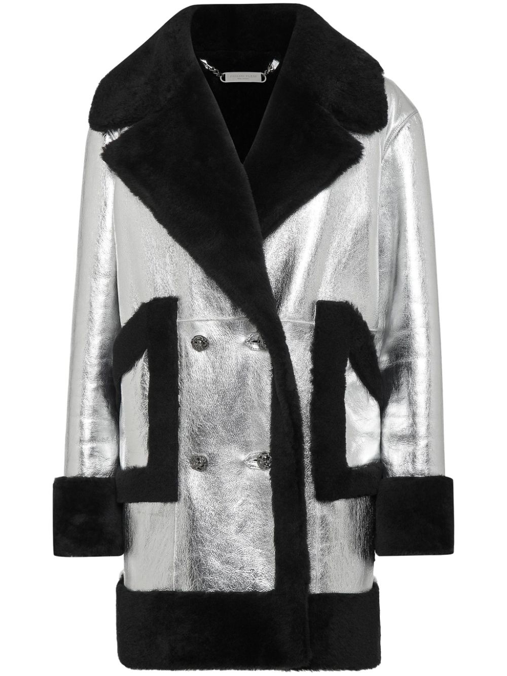 Philipp Plein Cabanjacke aus Shearling - Silber von Philipp Plein