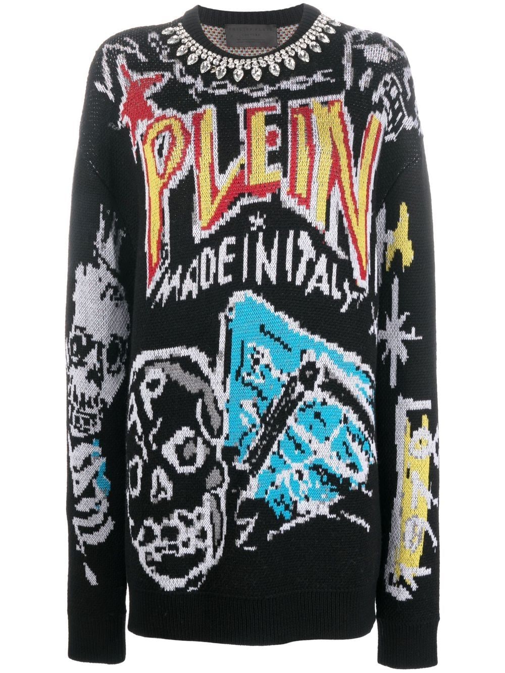 Philipp Plein Sweatshirt mit Graffiti-Print - Schwarz von Philipp Plein