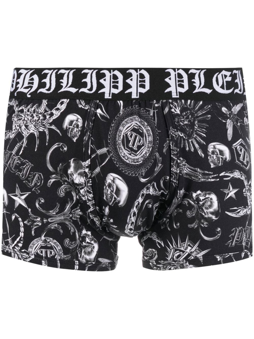 Philipp Plein Tief sitzende Shorts mit Print - Schwarz von Philipp Plein