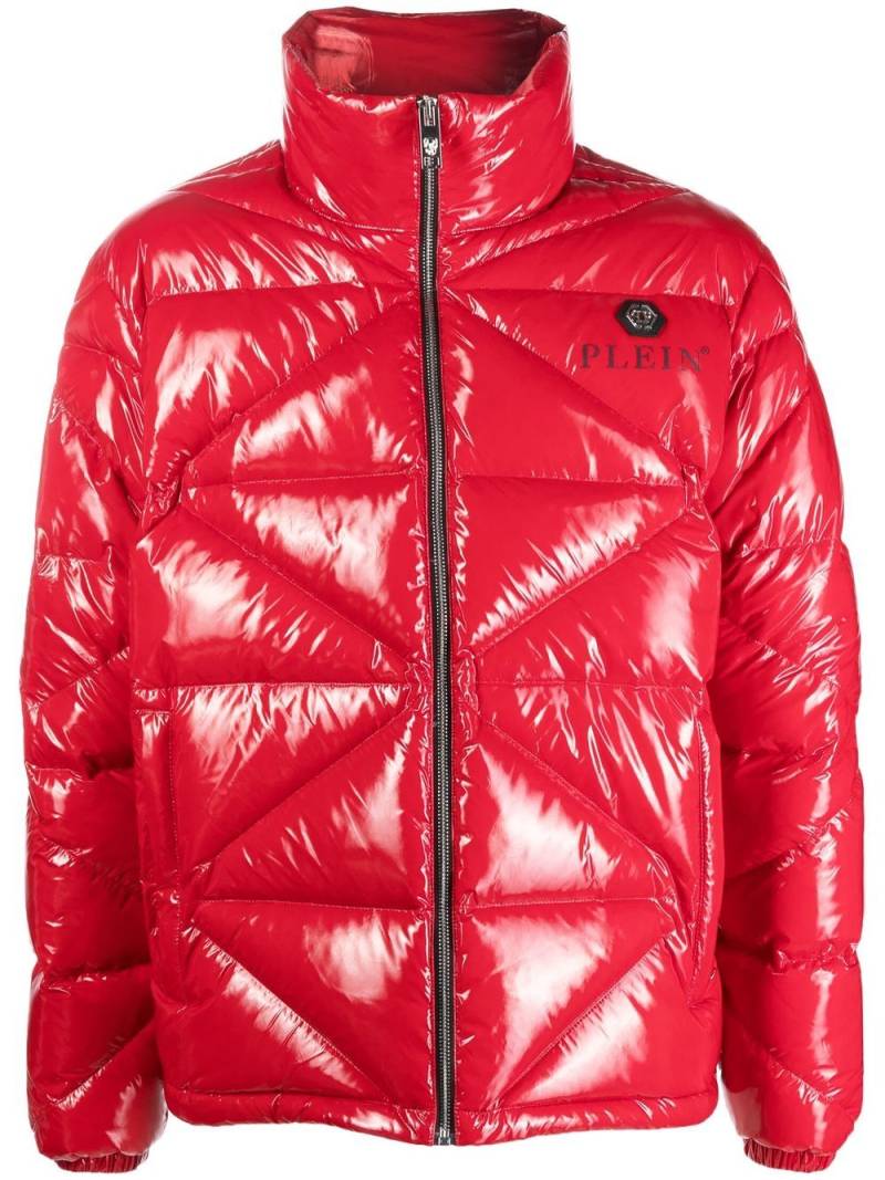 Philipp Plein Gefütterte Jacke mit Glanzoptik - Rot von Philipp Plein