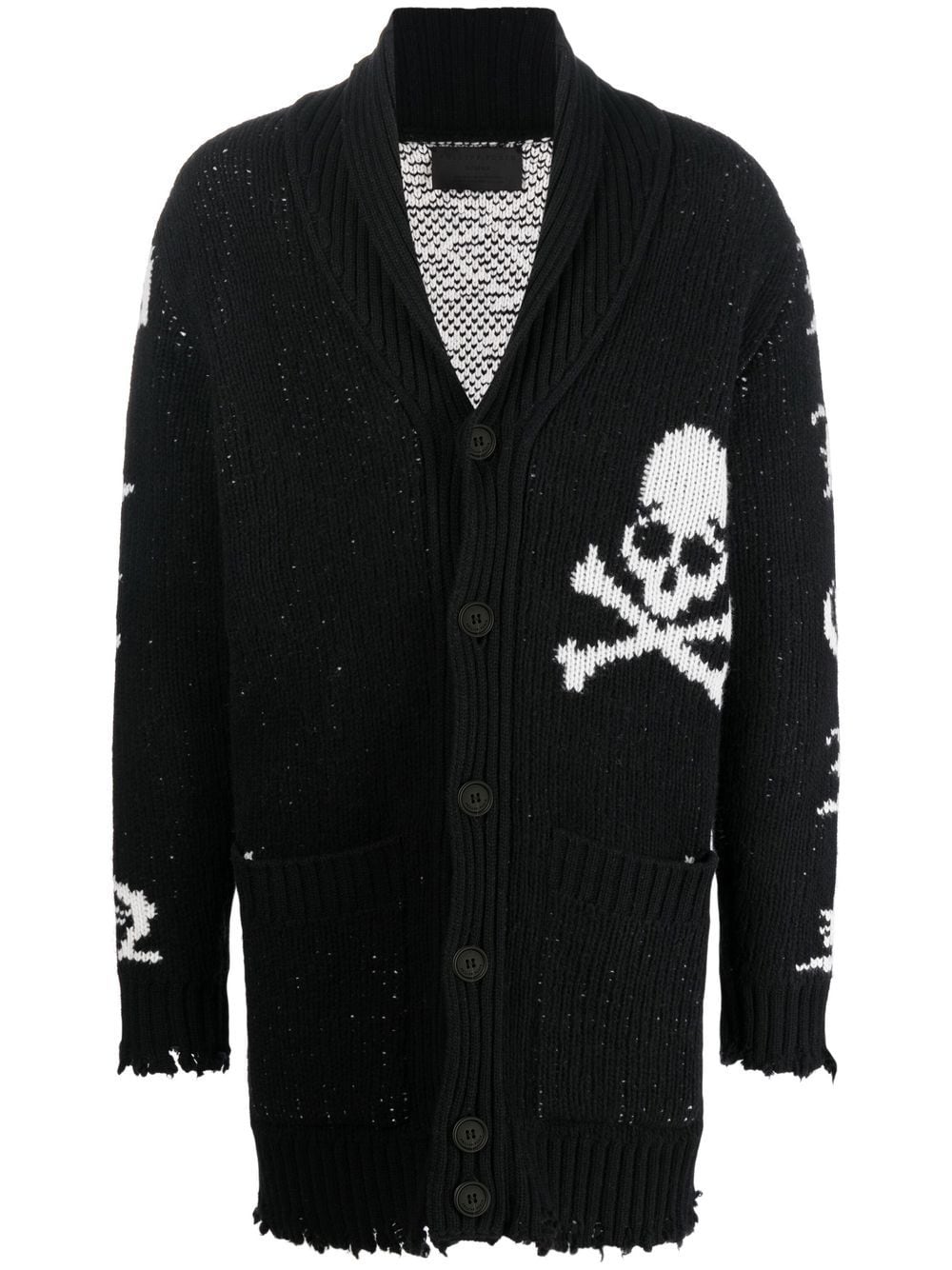 Philipp Plein Intarsien-Cardigan mit Logo - Schwarz von Philipp Plein