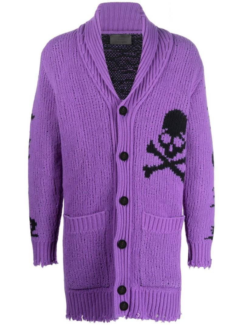 Philipp Plein Intarsien-Cardigan mit Logo - Violett von Philipp Plein