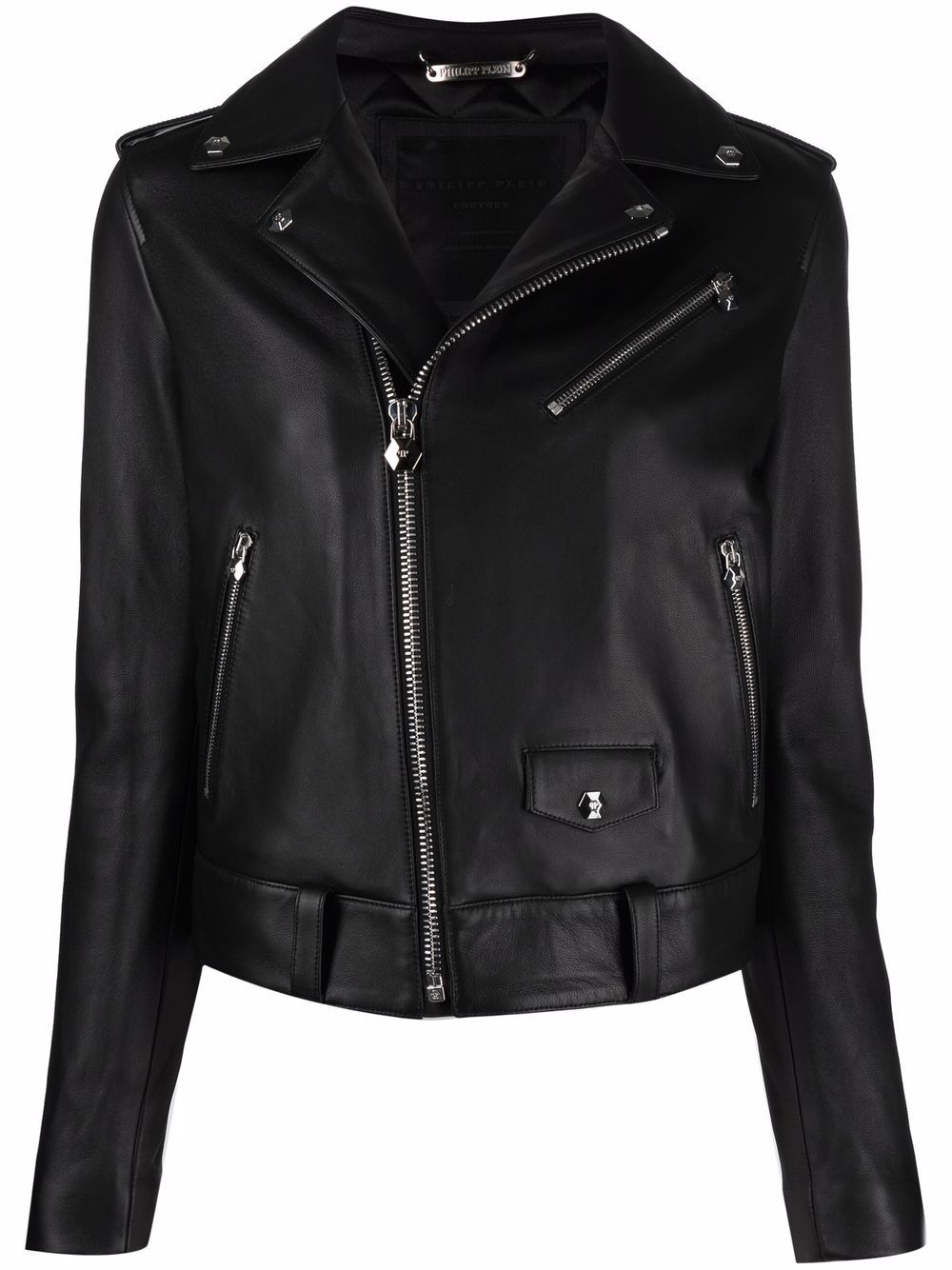 Philipp Plein Bikerjacke aus Leder - Schwarz von Philipp Plein