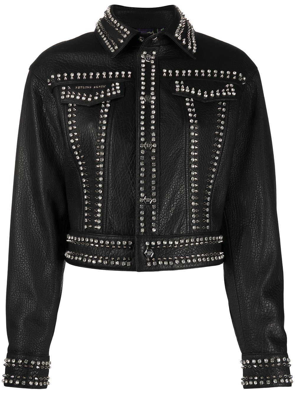 Philipp Plein Klassische Bikerjacke - Schwarz von Philipp Plein