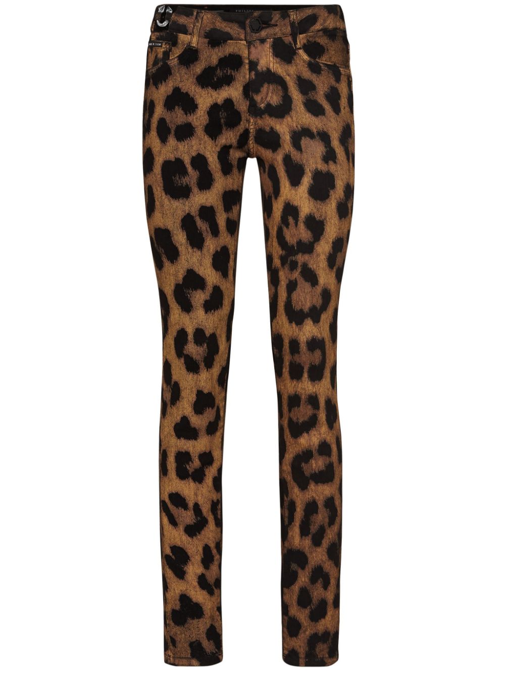 Philipp Plein Skinny-Jeans mit Leoparden-Print - Braun von Philipp Plein