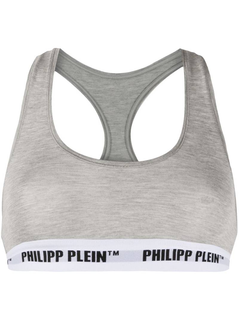 Philipp Plein Sport-BH mit Logos - Grau von Philipp Plein