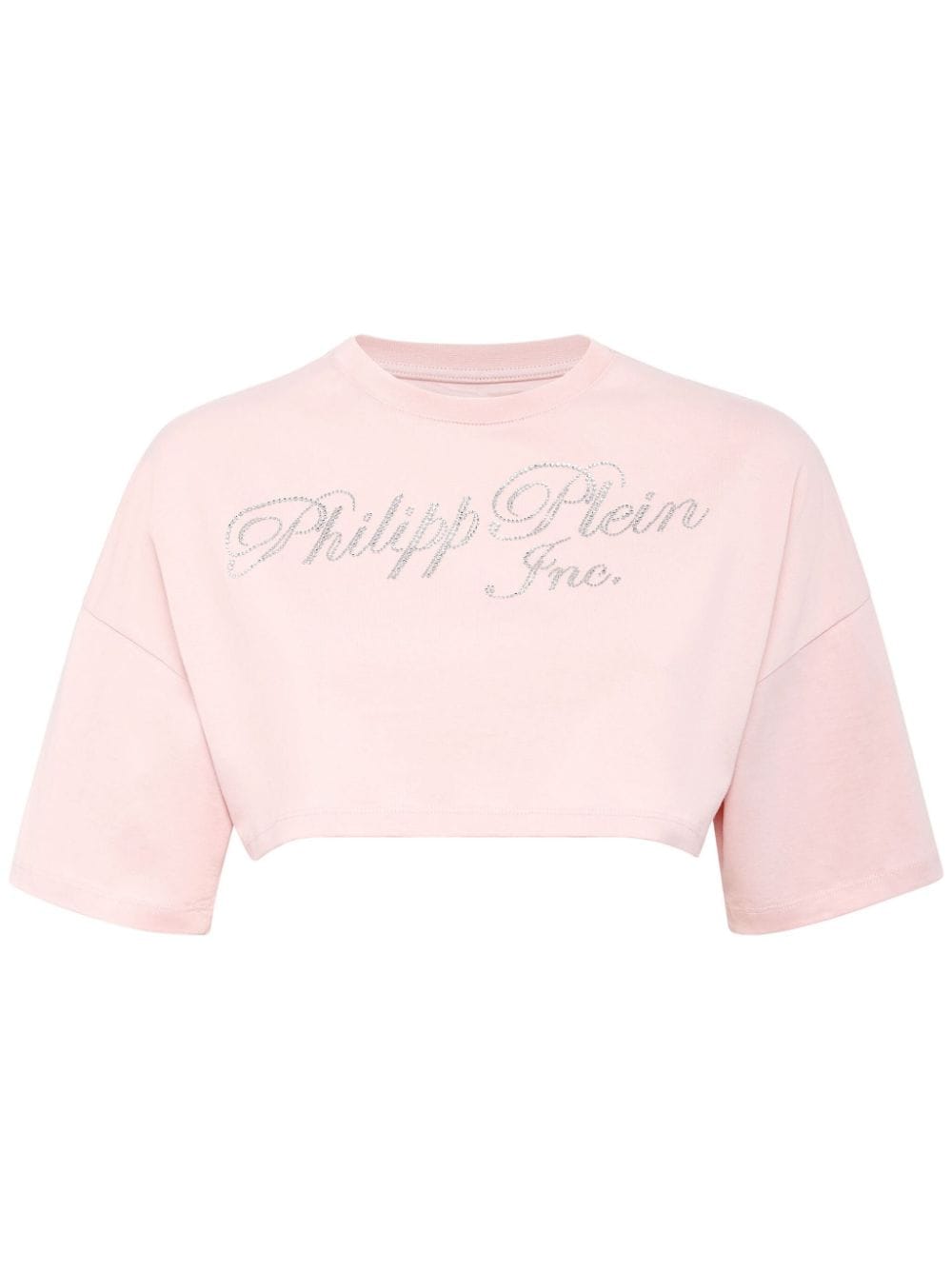 Philipp Plein Cropped-T-Shirt mit Logo - Rosa von Philipp Plein
