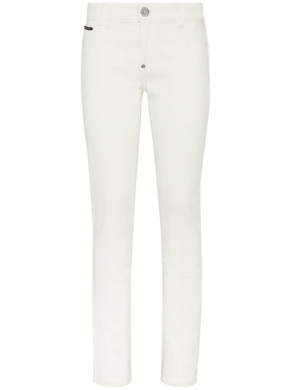 Philipp Plein Skinny-Jeans mit Logo-Patch - Weiß von Philipp Plein