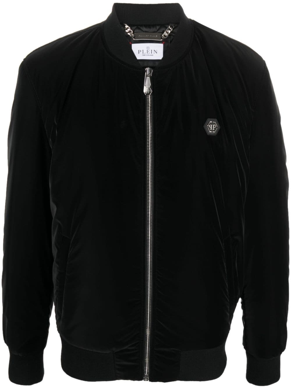 Philipp Plein Bomberjacke mit Logo-Patch - Schwarz von Philipp Plein