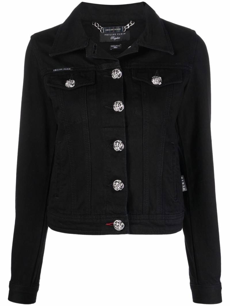 Philipp Plein Jeansjacke mit Logo - Schwarz von Philipp Plein