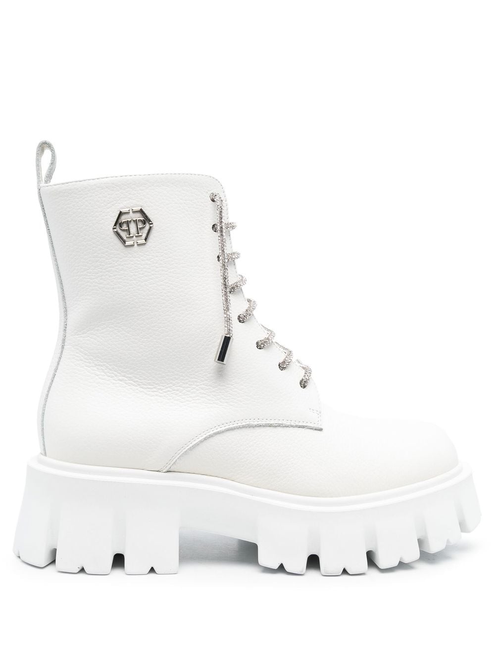 Philipp Plein Stiefel mit Logo-Schild - Weiß von Philipp Plein