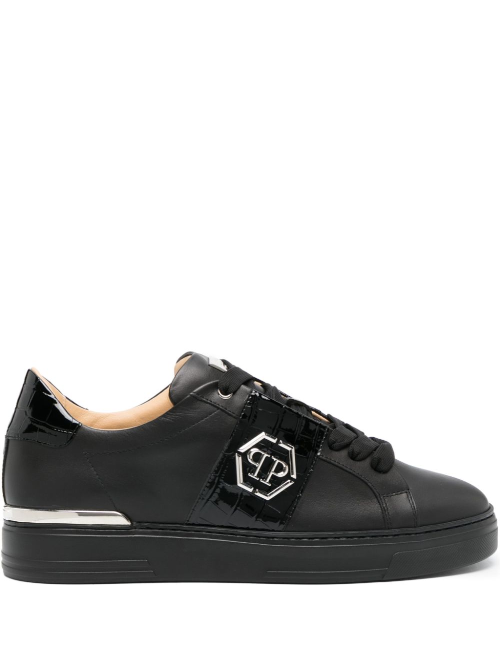 Philipp Plein Sneakers mit Logo-Schild - Schwarz von Philipp Plein