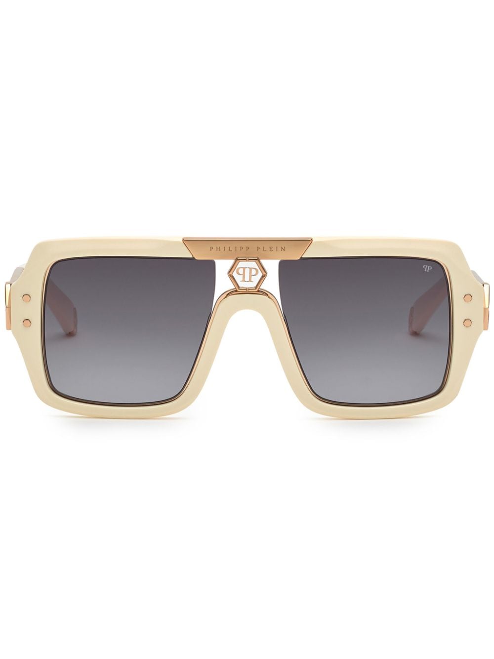 Philipp Plein Pilotenbrille mit Logo-Schild - Nude von Philipp Plein