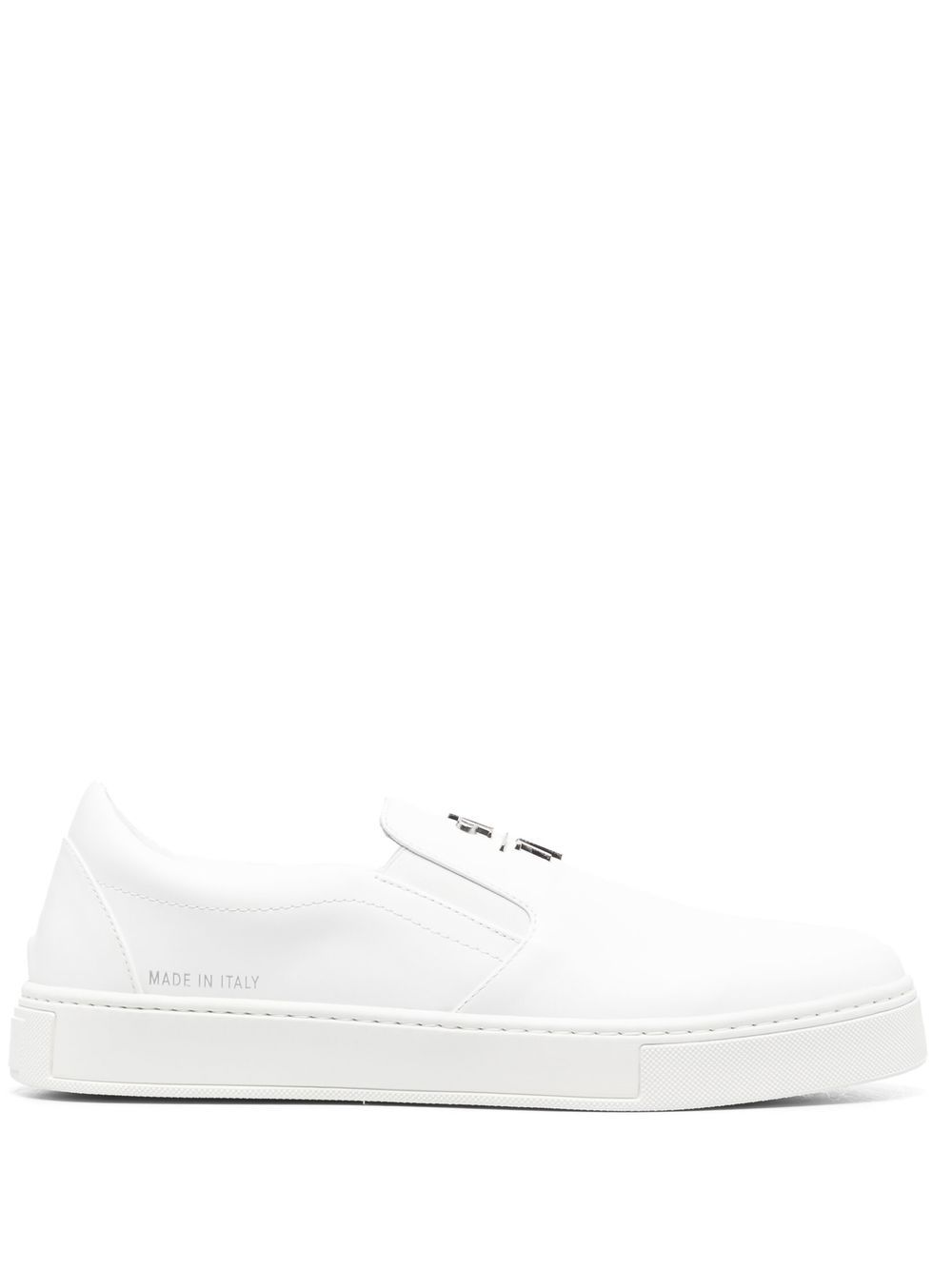 Philipp Plein Slip-On-Sneakers mit Logo - Weiß von Philipp Plein