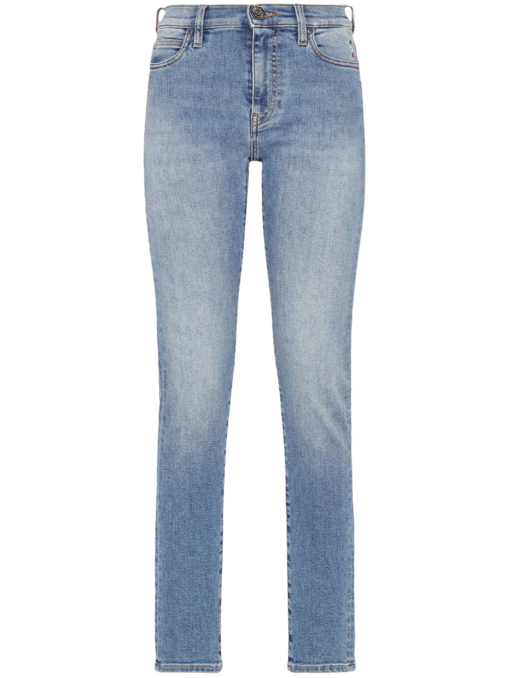 Philipp Plein Halbhohe Skinny-Jeans - Blau von Philipp Plein