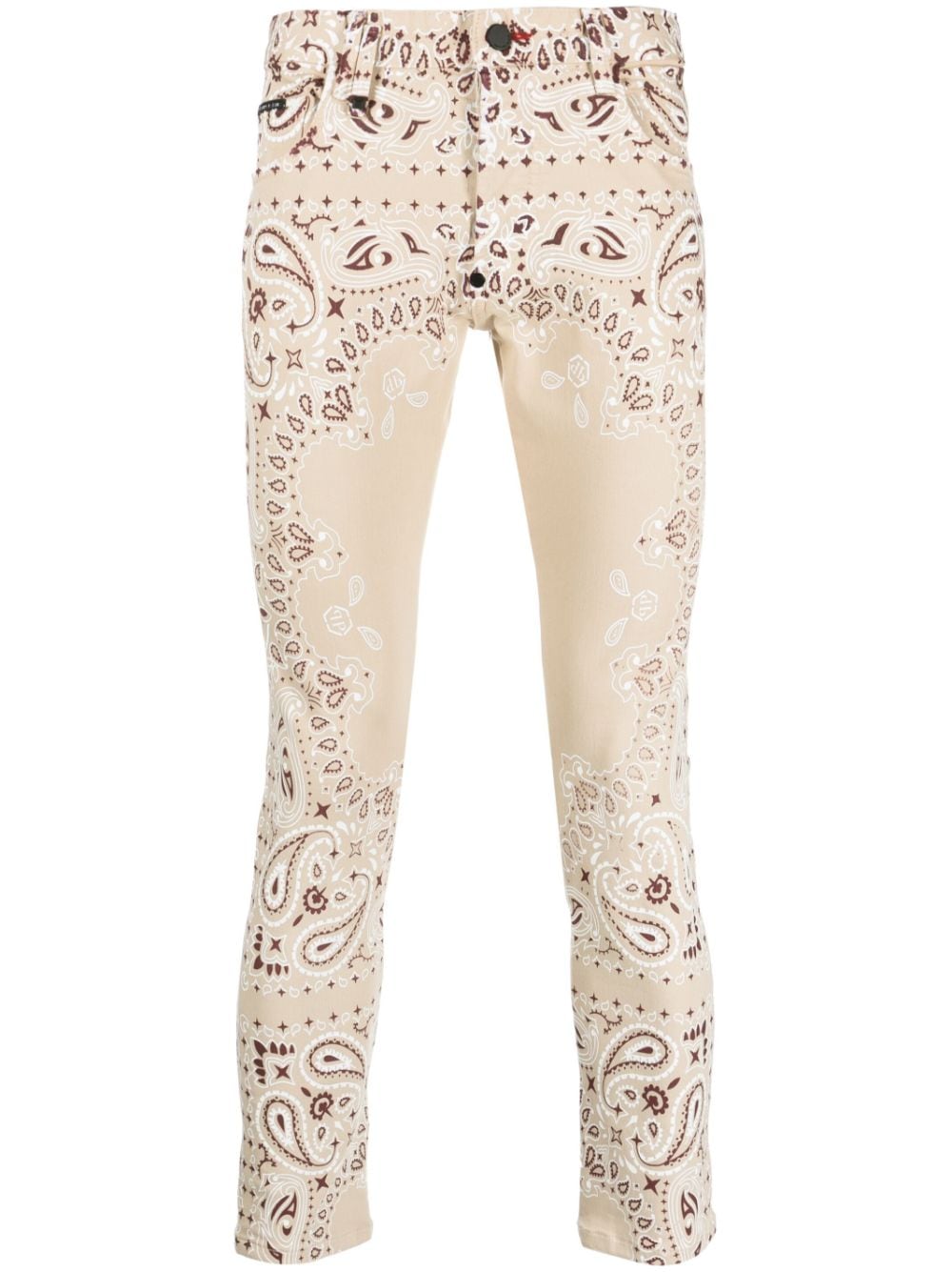 Philipp Plein Skinny-Hose mit Paisley-Print - Nude von Philipp Plein