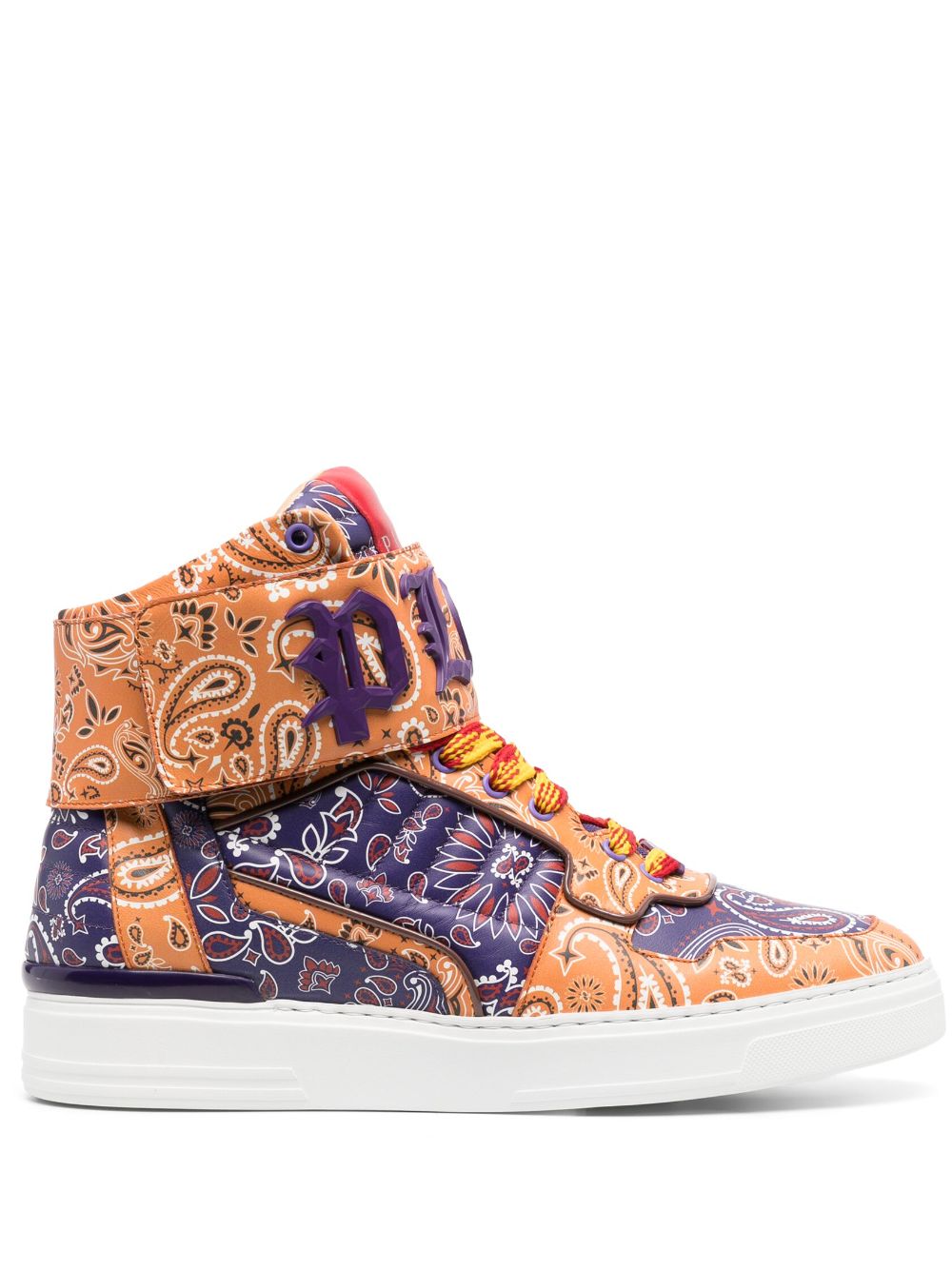 Philipp Plein High-Top-Sneakers mit Paisley-Print - Orange von Philipp Plein