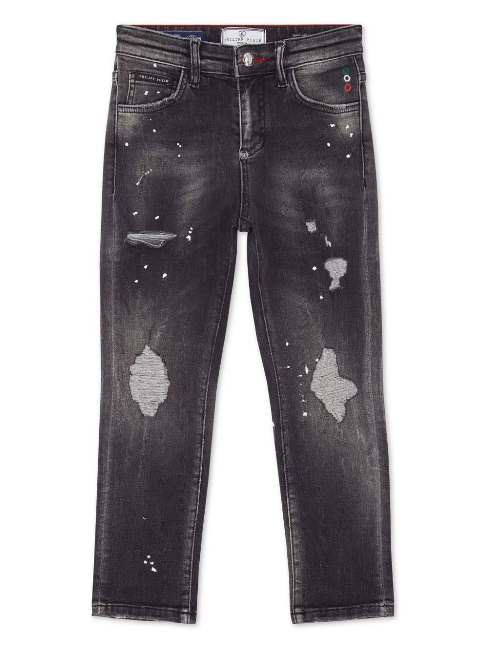 Philipp Plein Gerade Jeans mit Distressed-Detail - Schwarz von Philipp Plein