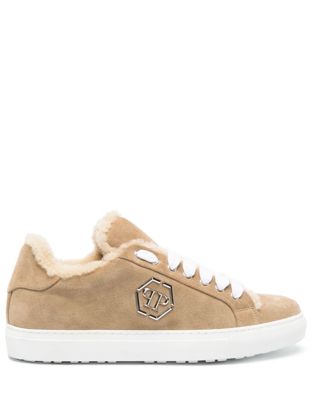 Philipp Plein Sneakers mit Shearling - Nude von Philipp Plein