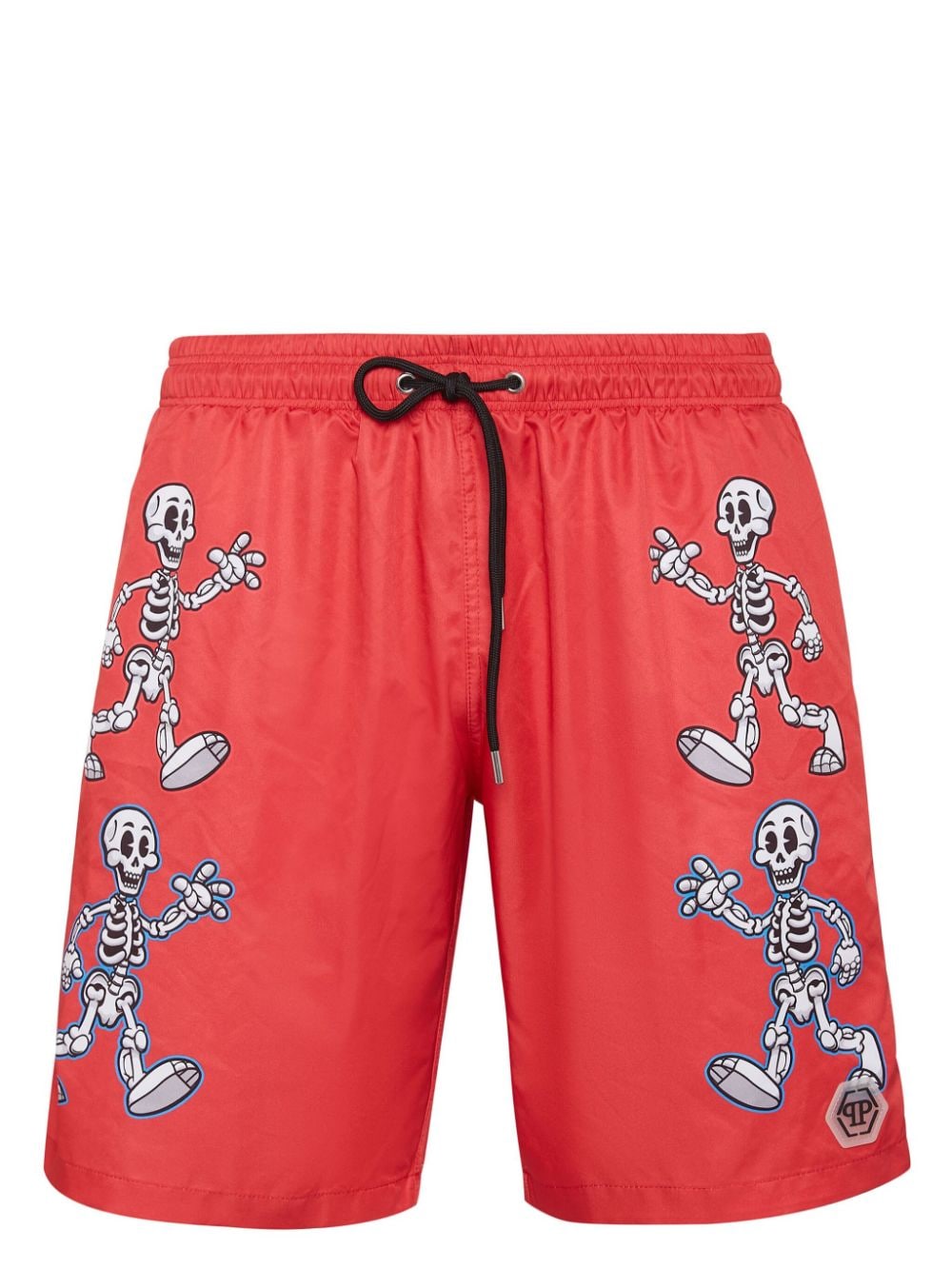 Philipp Plein Badeshorts mit Skelett-Print - Rot von Philipp Plein