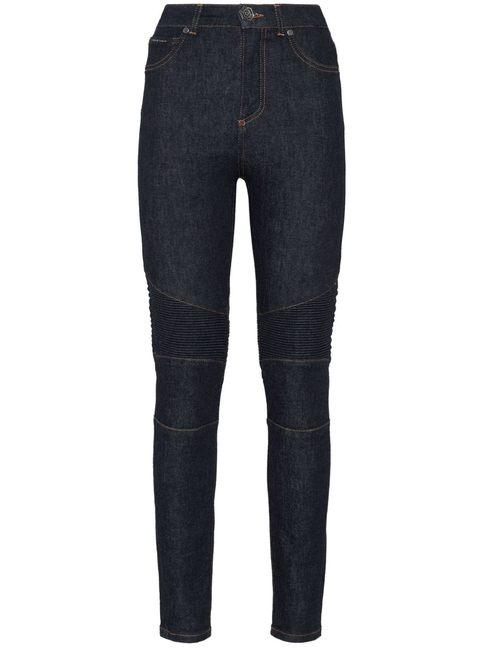 Philipp Plein Skinny-Bikerjeans mit Reißverschlüssen - Blau von Philipp Plein