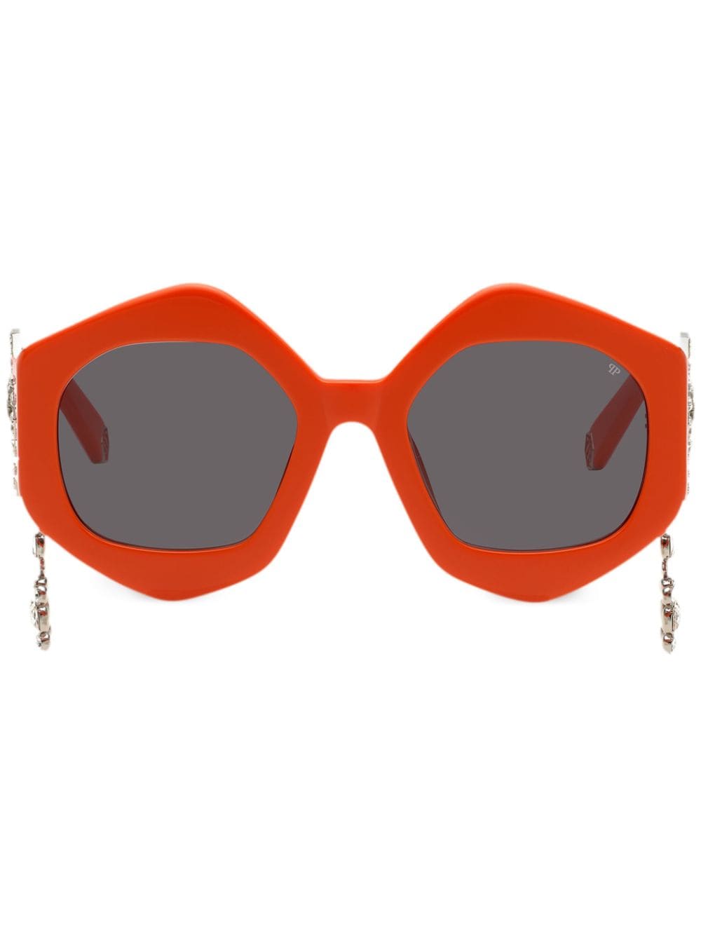 Philipp Plein Sonnenbrille mit sechseckigem Gestell - Orange von Philipp Plein