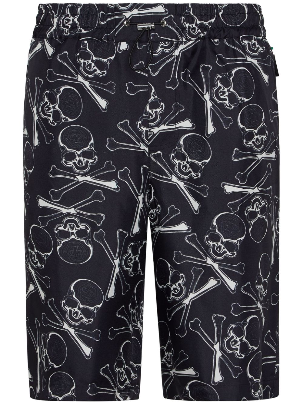 Philipp Plein Shorts aus Seide mit Totenkopf-Print - Schwarz von Philipp Plein