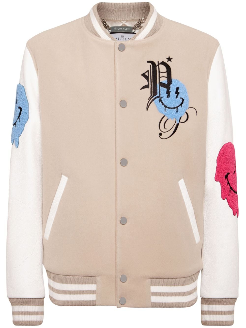 Philipp Plein Bomberjacke mit Smiley-Applikation - Nude von Philipp Plein