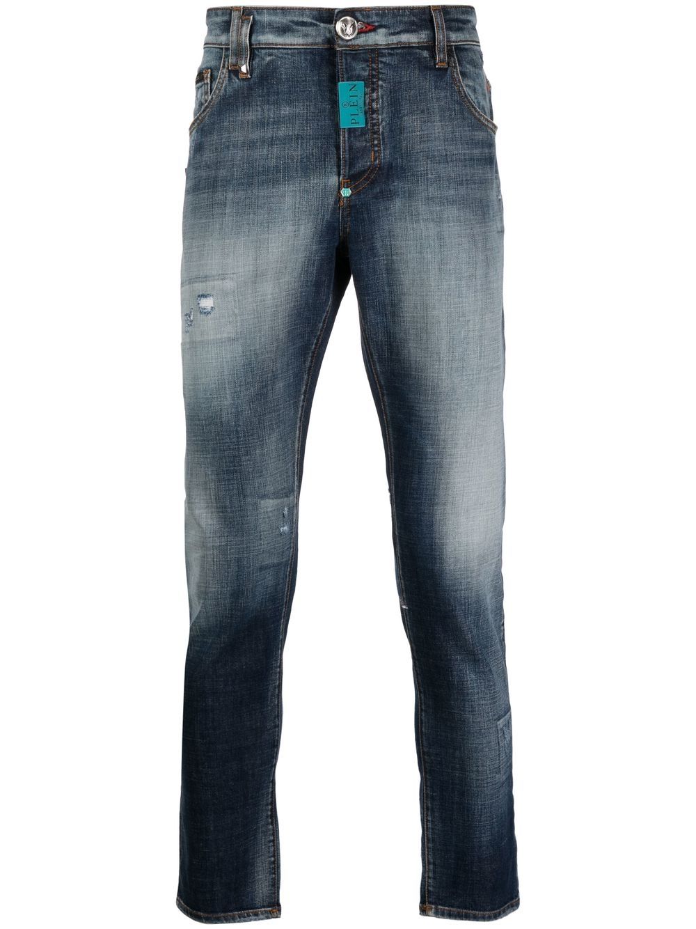 Philipp Plein Skinny-Jeans mit Stone-Wash-Effekt - Blau von Philipp Plein