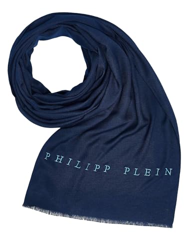Philippe Plein Stola mit gesticktem Logo Einheitsgröße Blau Blau/Hellblau, blau/azurblau, Einheitsgröße von Philipp Plein