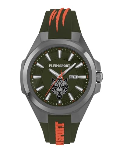 Philipp Plein Herren Uhr Analog Quarz TIGERMASTER PS7BA0624 Silikonarmband mit Tigerkopf-Design von Philipp Plein