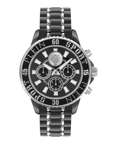 Plein Sport Herren Uhr Chronograph Analog Quarz Glam Chrono PSMEA0524 Edelstahl von Philipp Plein