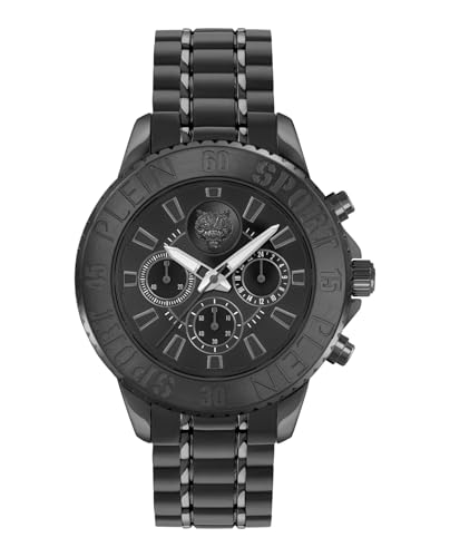 Plein Sport Herren Uhr Chronograph Analog Quarz Glam Chrono PSMEA0724 Edelstahl von Philipp Plein