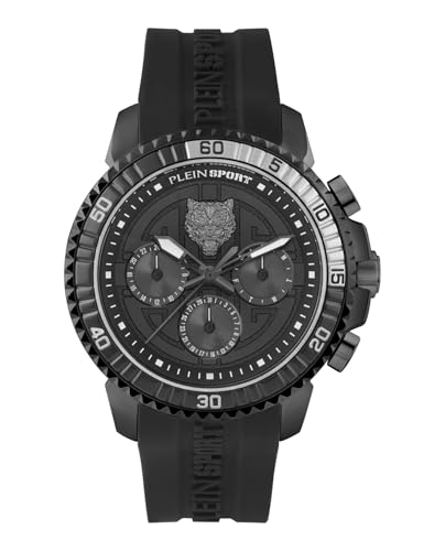 Philipp Plein Herren Uhr Multifunktion Analog Quarz Powerlift PSPBA1223 Silikonarmband Schwarz von Philipp Plein