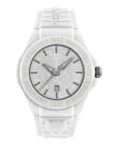 Plein Sport Unisex Uhr Analog Quarz New Fearless Weiss PSHDA0324 Silikon von Philipp Plein