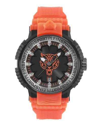 Plein Sport Unisex Uhr Analog Quarz Tiger Power IP Gun/orange PSEDA0424 PU von Philipp Plein
