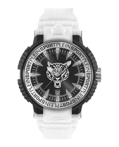 Plein Sport Unisex Uhr Analog Quarz Tiger Power Weiß/schwarz PSEDA0224 PU von Philipp Plein