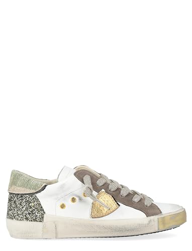 SNEAKERS Donna PHILIPPE MODEL PARIS PRLD CG01 PARIS X GLITTER BLANC VERT von Philippe Model