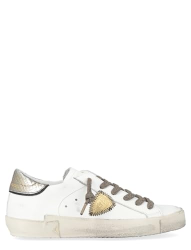 SNEAKERS Donna PHILIPPE MODEL PARIS PRLD VMP4 - TROPEZ X VEAU METAL PYTHON BLANC BRONZE von Philippe Model