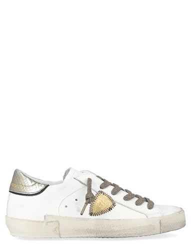 SNEAKERS Donna PHILIPPE MODEL PARIS PRLD VMP4 - TROPEZ X VEAU METAL PYTHON BLANC BRONZE von Philippe Model