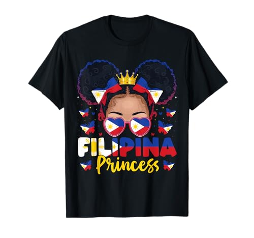 Filipina Prinzessin Philippinen Flagge Stolz Pinay Frauen Mädchen T-Shirt von Philippines for Girls and Women Filipino Outfit