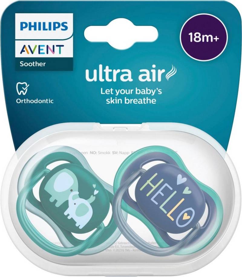 Philips AVENT Schnuller ultra air SCF349, Doppelpack, mit Transport- und Sterilisationsbox, ab dem 18. Monat von Philips AVENT