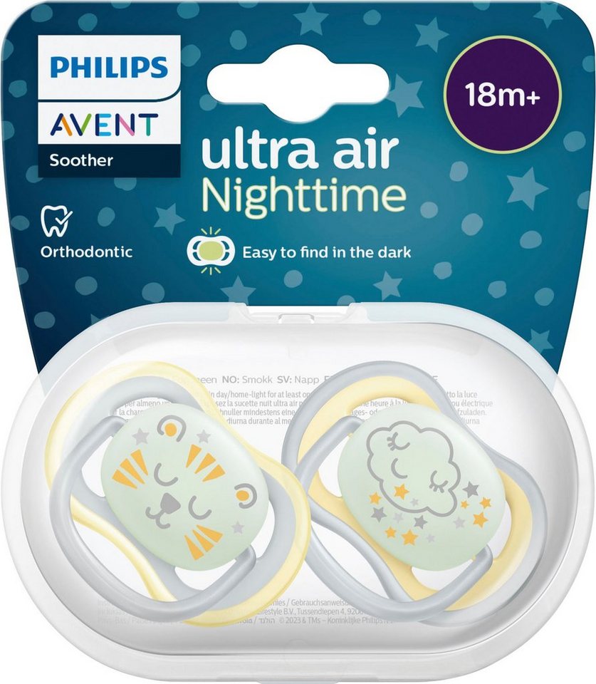 Philips AVENT Schnuller ultra air SCF376/01, Doppelpack, mit Transport- und Sterilisationsbox, ab dem 18. Monat von Philips AVENT